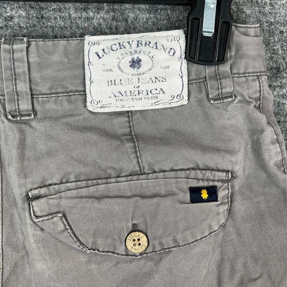 Lucky Brand Shorts Boys 12 Cargo Adjustable Waist Gray Play‎ Casual Bottoms